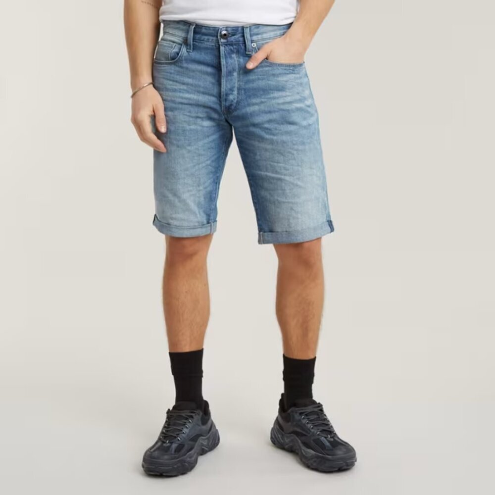 G-Star 3301 Light Blue Button Fly Jean Shorts‎